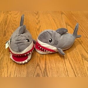 Gray Shark Plush Slippers